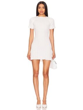 ruched mini dress in biscuit plaid Apres Studio Ruched Mini Dress - Biscuit Plaid